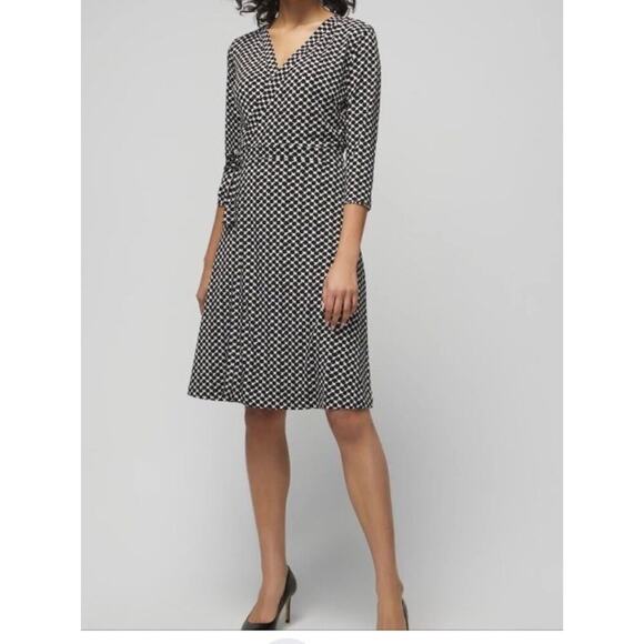 White House Black Market Reversible Wrap Dress Sz 12 New 2 In 1 Stretch 3/4 - Picture 2 of 9